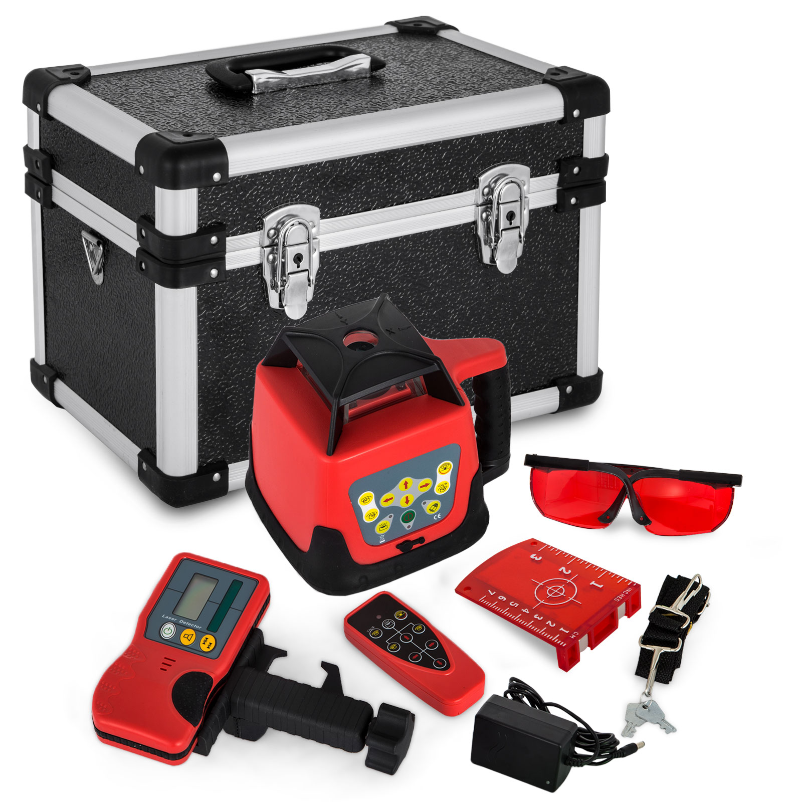 360° Rotary Laser Level Kit Self-Leveling 500M Range Measurement Instruments Construction Tools for Outdoor Industry Use