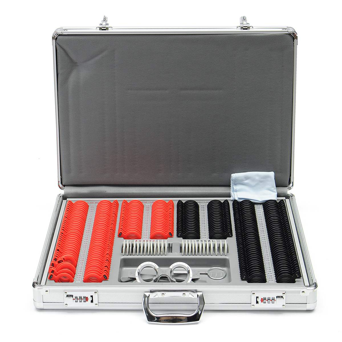 266 Pcs Optical Lens Optometry Rim Case Kit Set W/ Optometry Test Trial Frame