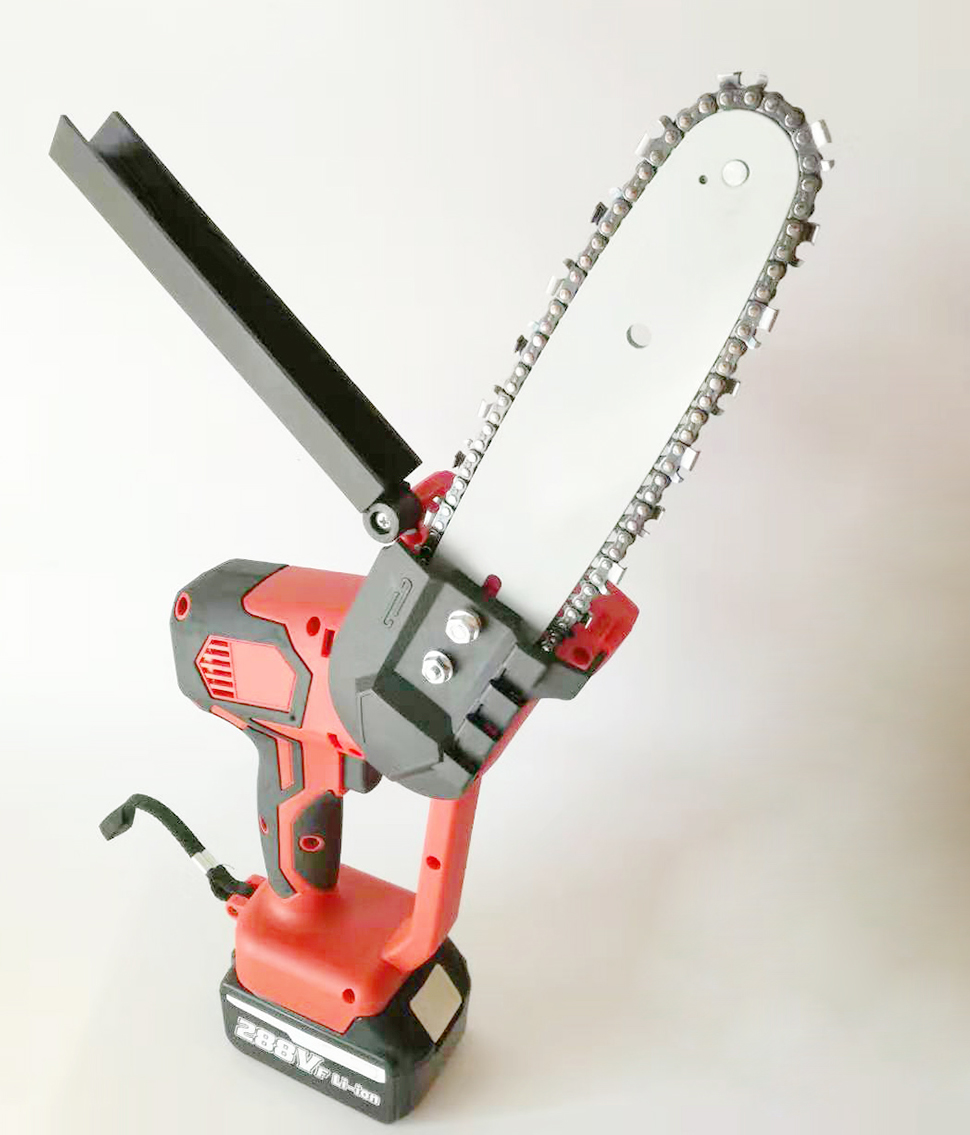 Portable 8 Inch Electric Pruning Saw Mini Electric Chain Saw Wood Spliting Chainsaw One-Handed Woodworking Tool