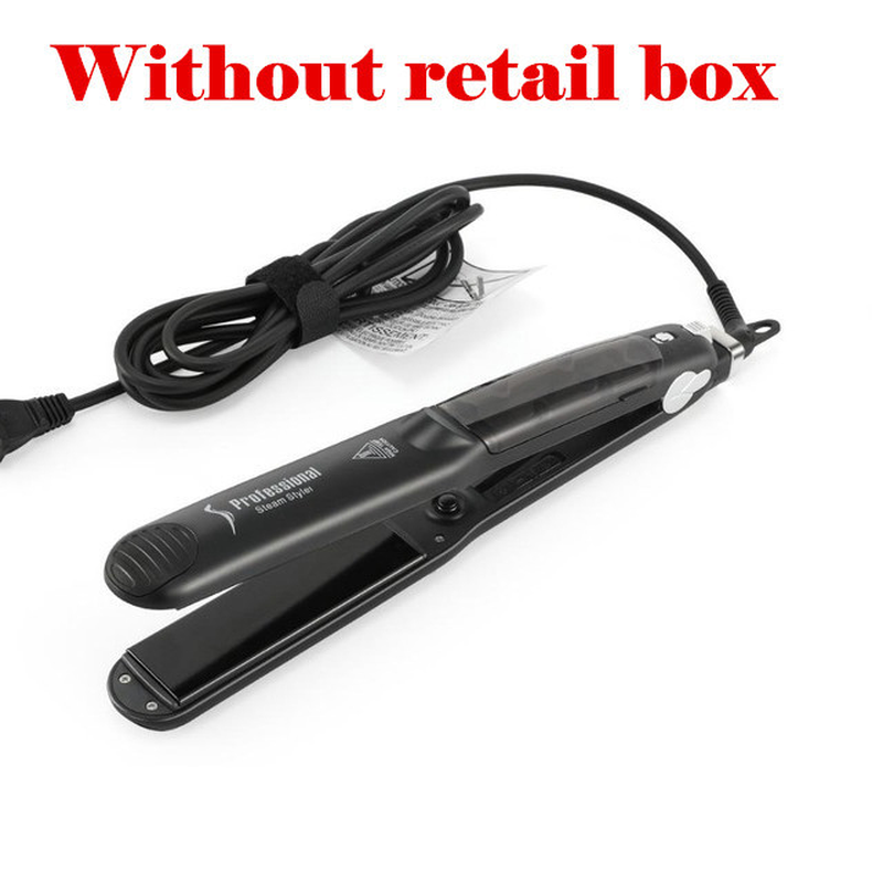 2 in 1 Fast Heat up Tourmaline Ceramic Professional Steam Hair Straightener Curler for Salon Straightening Iron Styling