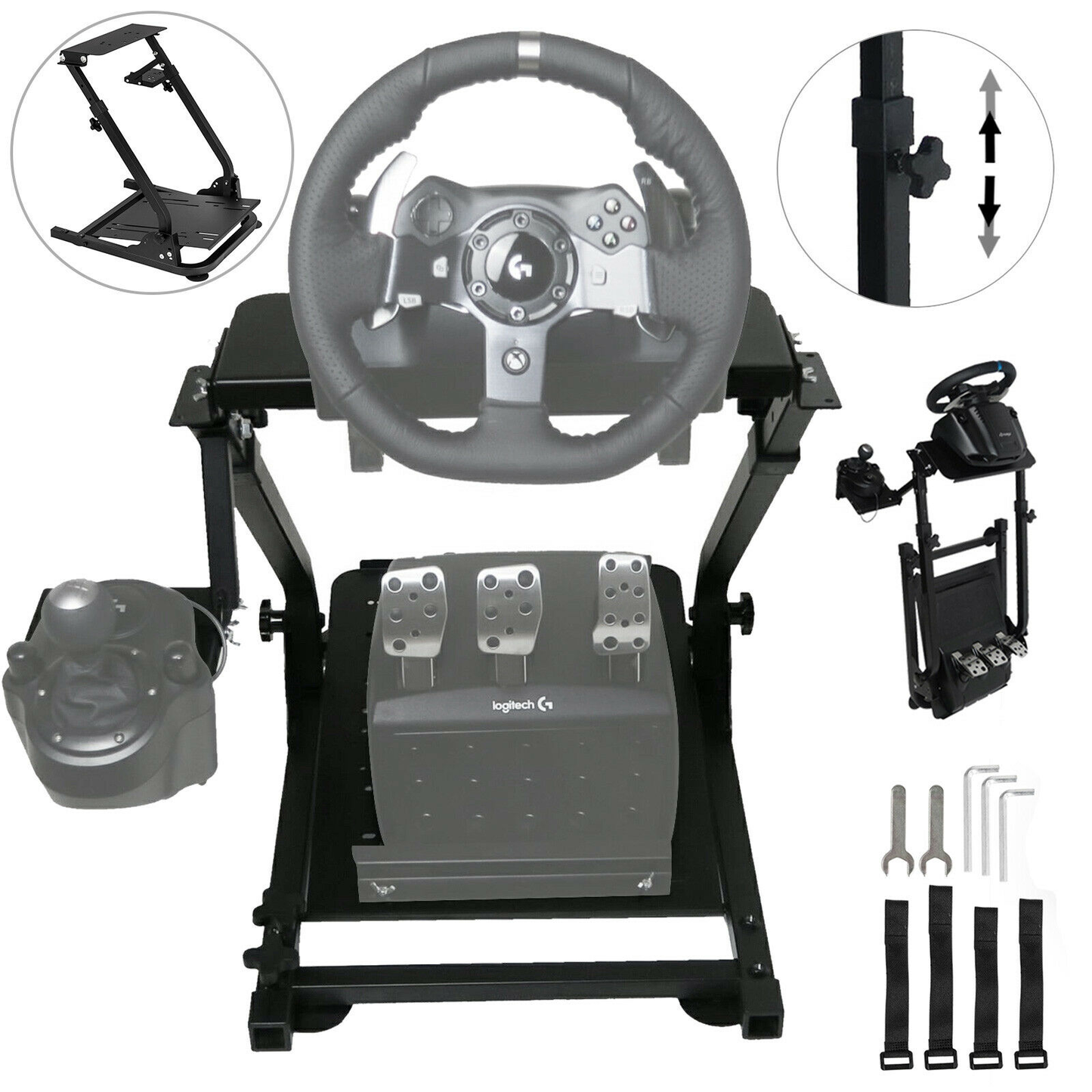 Self-Career Race Steering Wheel Support for Logitech G25 G27 G29 and G920 Folding Steering Wheel Stand Chair Gamer