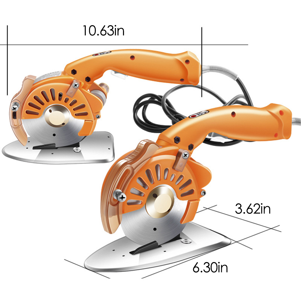 Fabric Cutting Machine 100Mm Rotating Fabric Cutting Machine 27Mm Cutting Height Electric Rotating Cutting Machine Orange