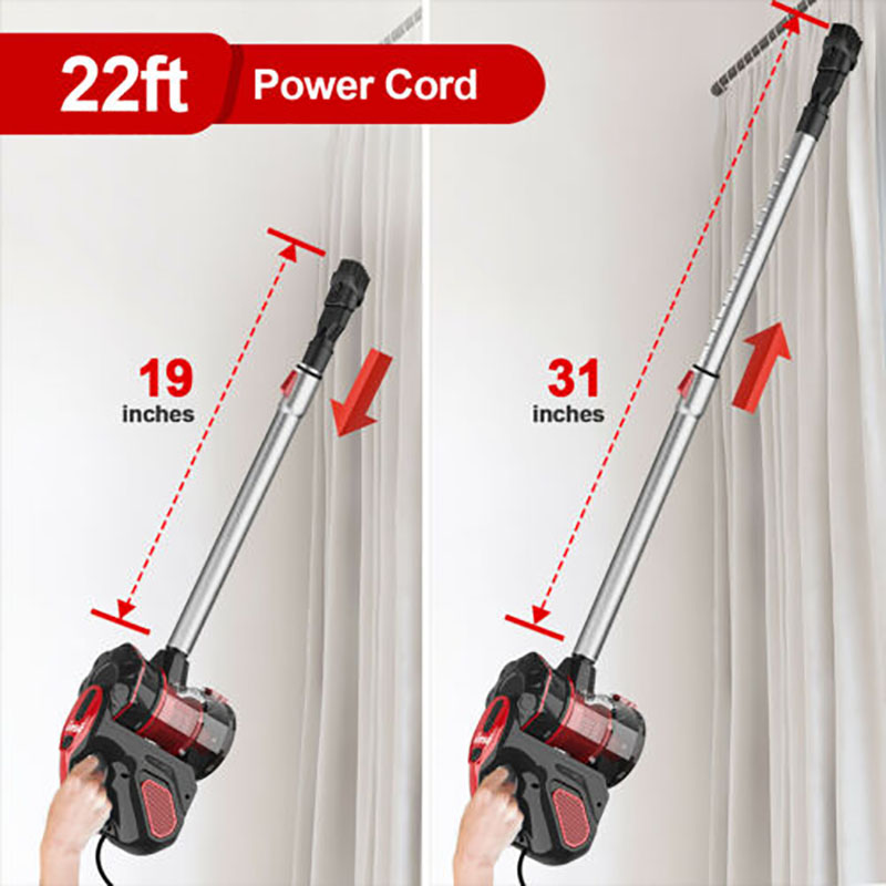 I5 Corded Vacuum Cleaners 18Kpa Powerful Suction 600W Motor 4 in 1 Stick Handheld Vaccum Cleaner for Home Pet Hair Carpet