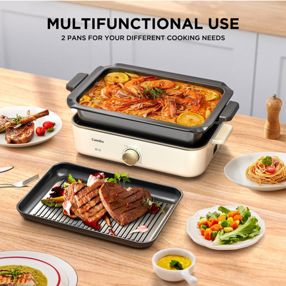 1400W Household Multi-Function Cooking Pot Diy Electric Hot Pot Household Smoke-Free Electric Grill BBQ Machine Grill