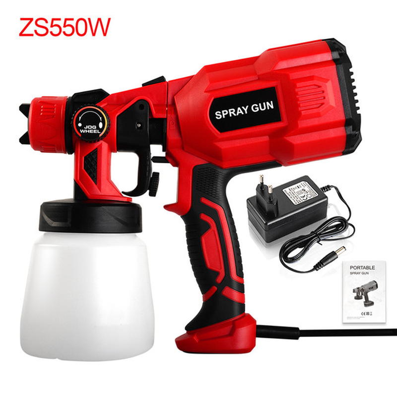 Electric Paint Spray Gun Tools 18V 550W 3 Nozzle Large Capacity Home Garden Portable Painting Sprayer Gun Airbrush