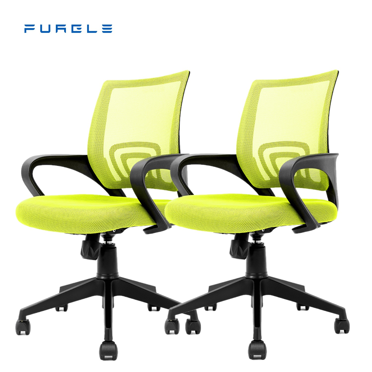 LC Series 2Pcs/Set Office Chair Ergonomic Gaming Chair No Headrest Racing-Style Computer Chair Yellow Colors