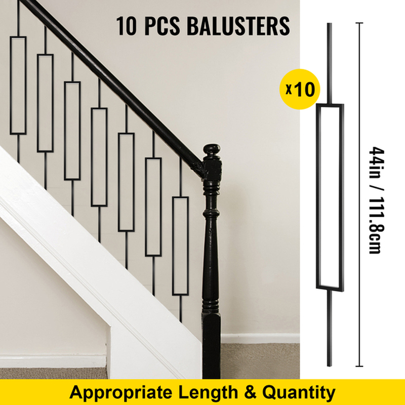 Deck Balusters Metal Deck Spindles 16/10/26/51 Pack 44 /32.25 Inch Iron Stair Railing Building & Hardware Home & Garden