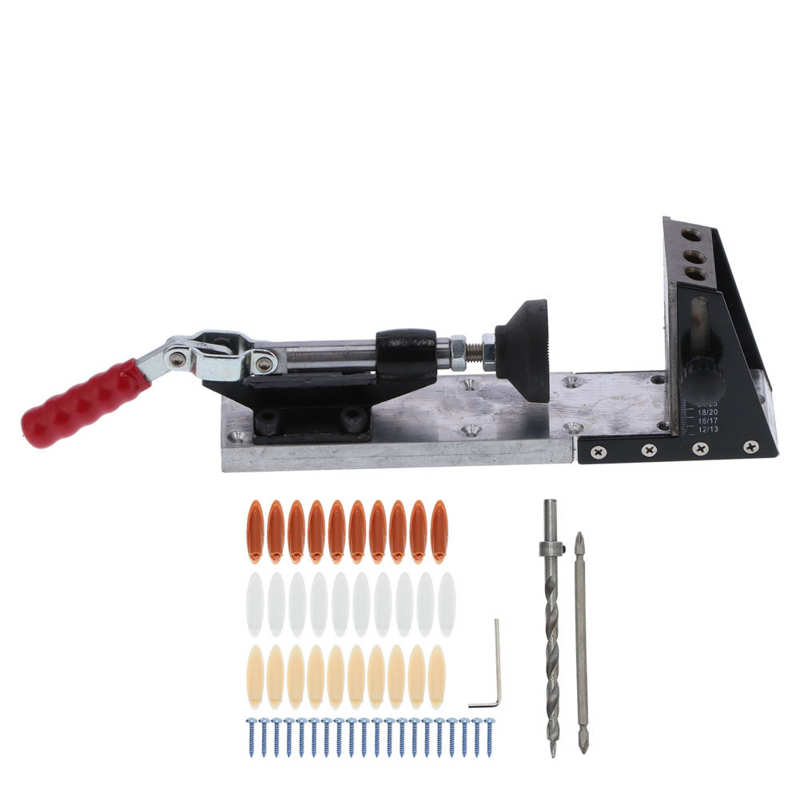 Movable Pocket Hole System Jig Master Blind Hole Drilling Template Guide Kit Woodworking Set Woodworking Fixture