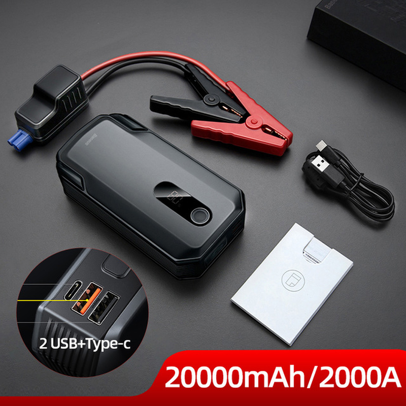 2000A/12V Heavy Duty Car Jump Starter with 20000mAh Power Bank & 45W P –  Promate Technologies