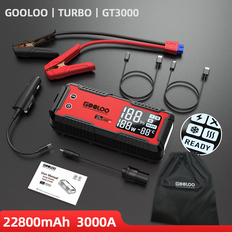 GOOLOO 12V Car Jump Starter 4000A Car Battery Starter 26800Mah Portable Power Bank Booster Auto Starting Device Emergency Start