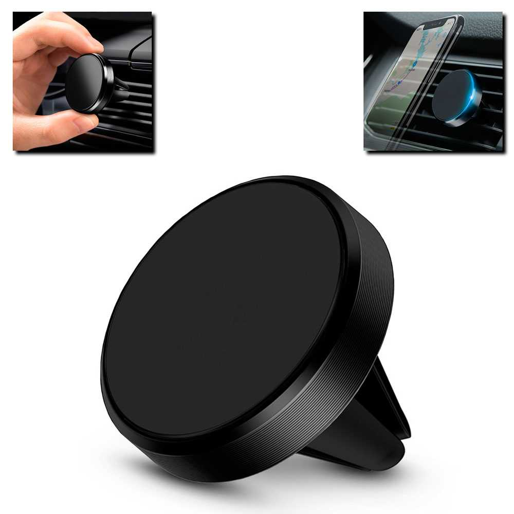 Air Vent Holder 360º in Car Magnetic Rotative Universal for Smartphones Black