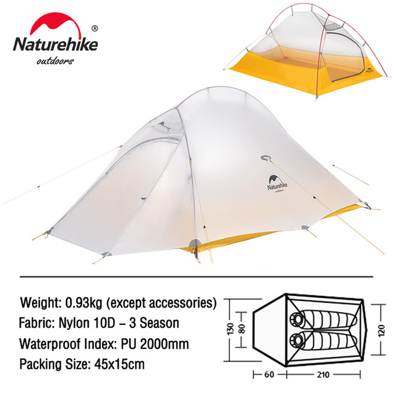 Cloud up Series Tent Ultralight 20D Nylon Camping Tent Waterproof Outdoor Hiking Travel Tent Backpacking Cycling Tent