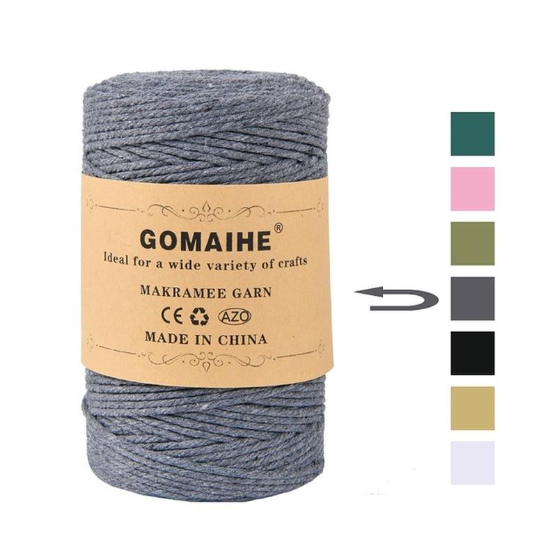 Gomaihe Macrame Cord 3Mm X 200M 100% Cotton Rope Craft String Twine for Wall Hanging Plant Hangers Knitting Home Decorations DIY