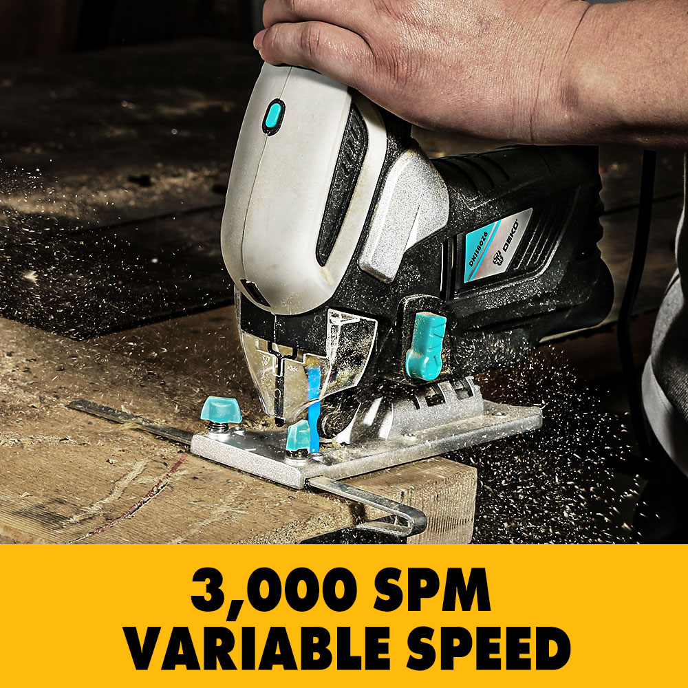 Jig Saw Variable Speed​ Electric Saw with 1 Piece Blades, 2 Carbon Brushes, 1 Metal Ruler, 1 Allen Wrench Jigsaw Power Tool