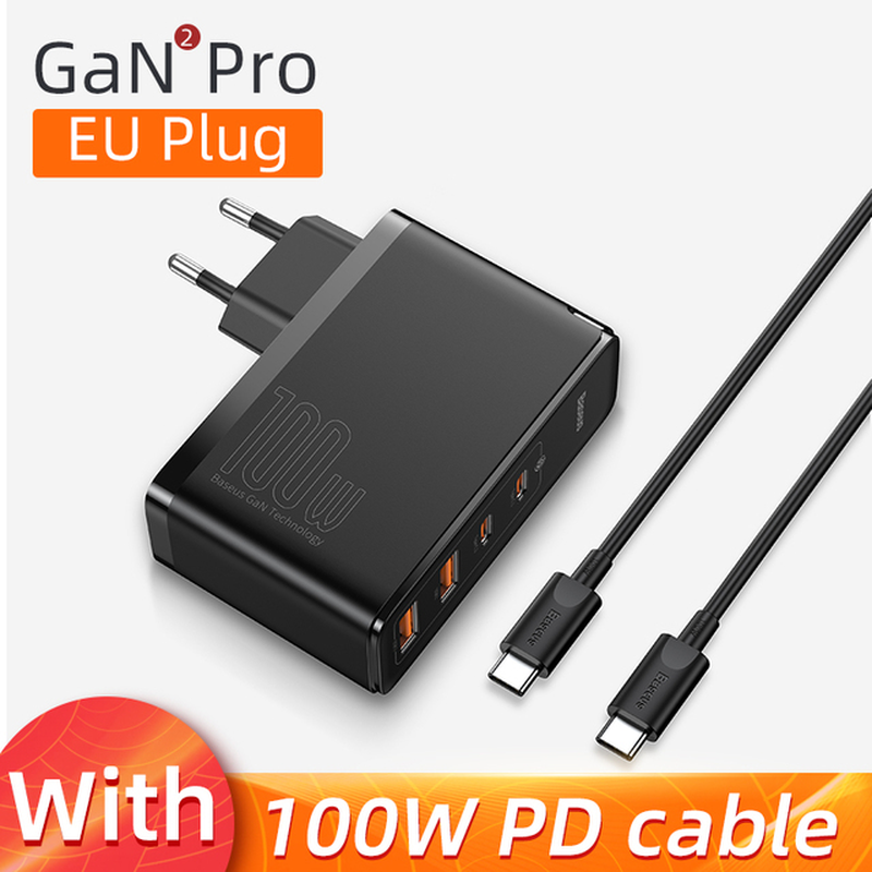 Gan Charger 100W USB Type C PD Fast Charger with Quick Charge 4.0 3.0 USB Phone Charger for Macbook Laptop Smartphone