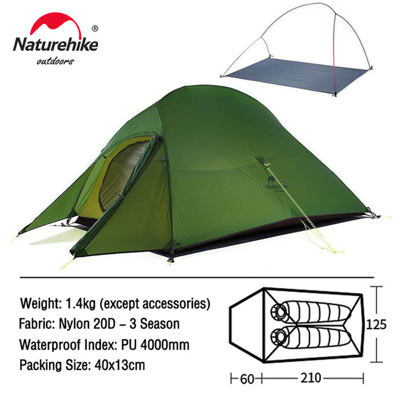 Cloud up Series Tent Ultralight 20D Nylon Camping Tent Waterproof Outdoor Hiking Travel Tent Backpacking Cycling Tent