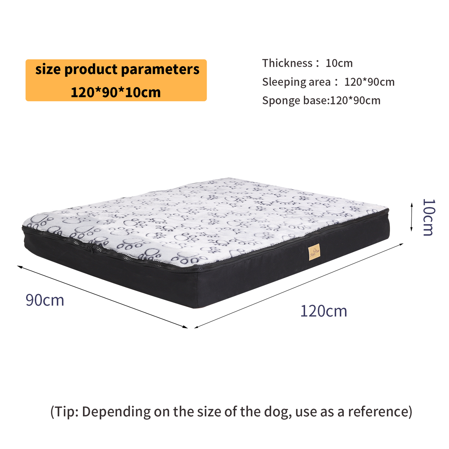 Extra Large Jumbo Dog Pillow Bed Waterproof Pet Cushion Mat Sleep Bed with Removable Cover for Large Dogs