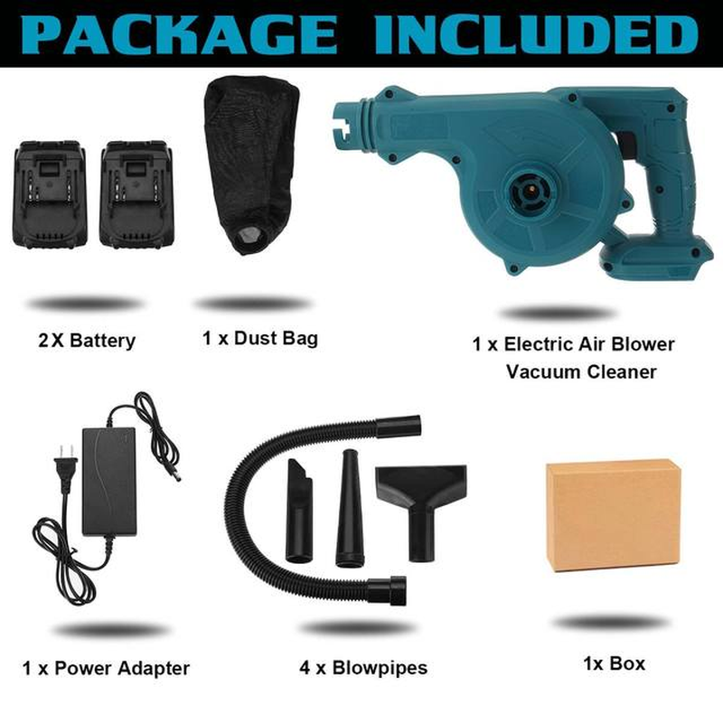 2000W Cordless Electric Air Blower & Suction Handheld Leaf Computer Dust Collector Cleaner Power Tools for Makita 18V Battery