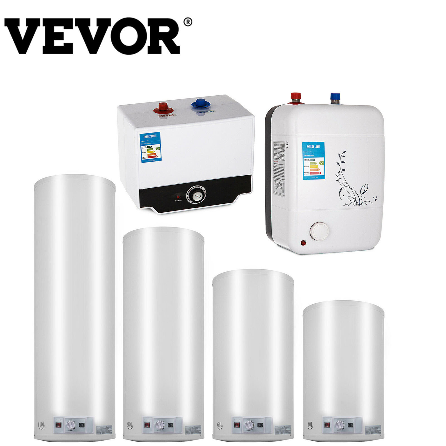 8/35/45/55/65L Instant Electric Water Heater Boiler Cylinder Tank Storage Home Showering Wall Mount for Bathroom Kitchen