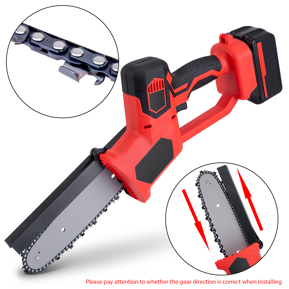 4In/6In/8In Electric Saw Chainsaw Mini Wood Cutters Bracket Motor for 18V Battery 500R/Min Chain Power Tool