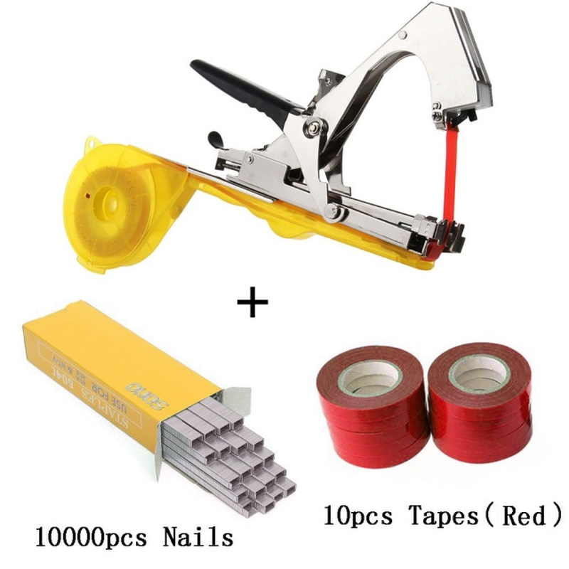 Tying Machine Plant Garden Plant Tapetool Tapener +10 Rolls Tape Set for Vegetable Grape Tomato Cucumber Pepper Flower