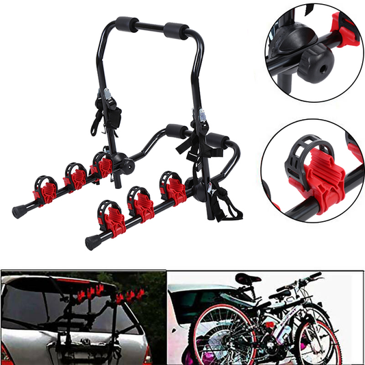 Car Rear Bike Rack Carrier for 3 Bikes Safety Ropes Rear Stand Carrier Hatchback Bicycle Tailgate Car Rack