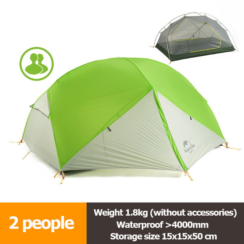 Mongar 2 Camping Tent Ultralight Outdoor 3 Season Waterproof 20D Nylon Hiking Tent 2 Person Backpacking Tent