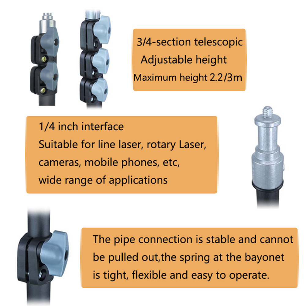 1/4" 2.2M/3M Laser Level Tripod Laser Штатив Для Лазерн Уровн Adjustable Height Tripod/Stand with Adapter