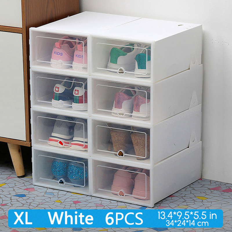 Transparent shoe store storage boxes