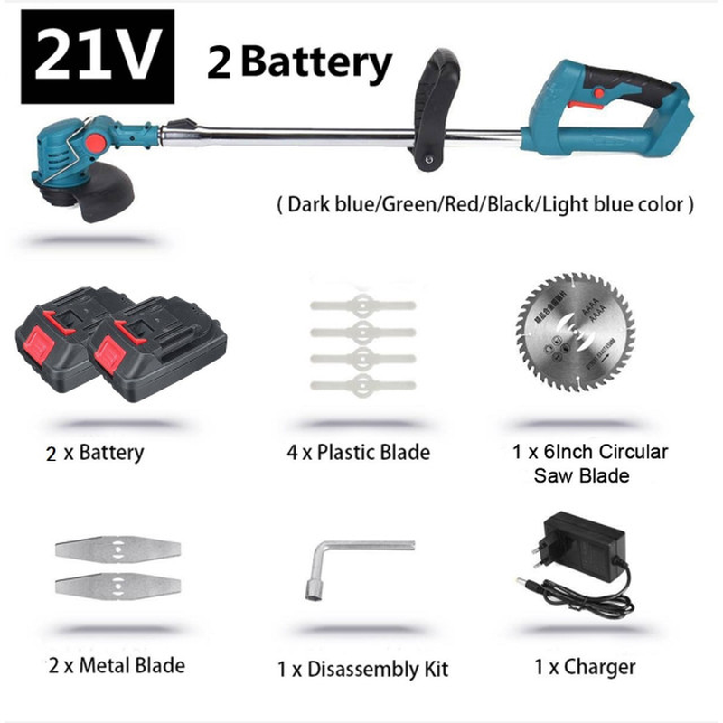 21V 900W Electric Lawn Mower Li-Ion Cordless Grass Trimmer Pruning Garden Tools Compatible Makita 18V Battery