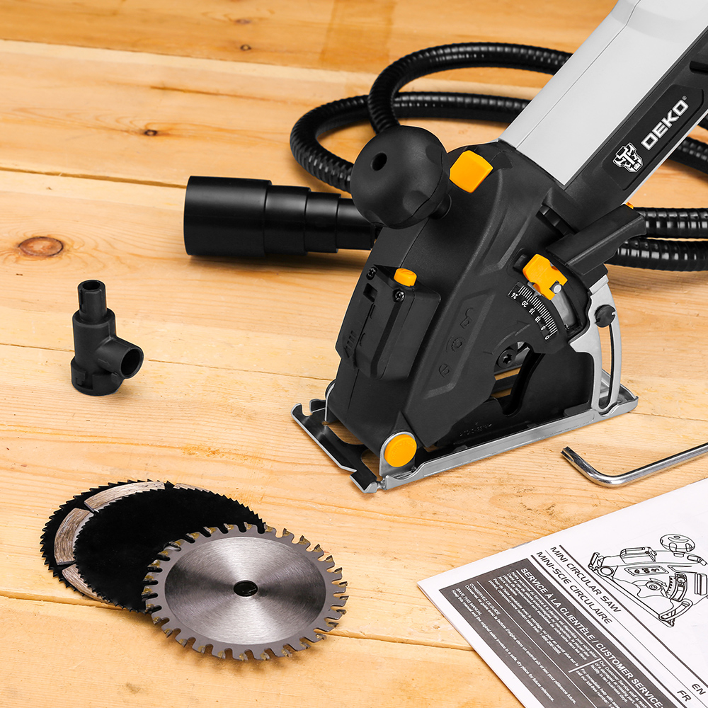 Mini Circular Saw Power Tools with Laser, 4 Blades, Dust Passage, Allen Key, Auxiliary Handle, BMC BOX Electric Saw