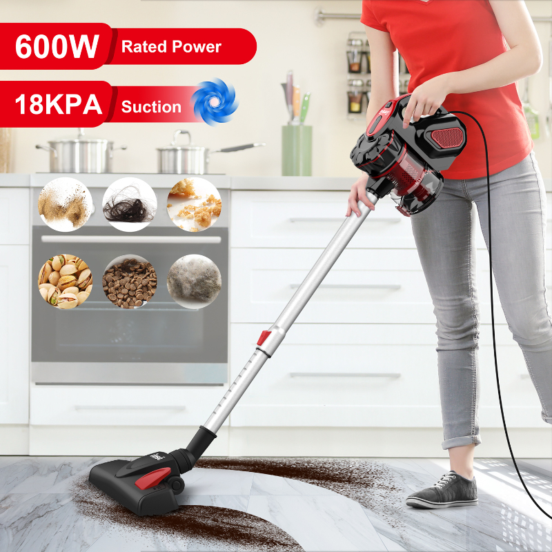 I5 Corded Vacuum Cleaners 18Kpa Powerful Suction 600W Motor 4 in 1 Stick Handheld Vaccum Cleaner for Home Pet Hair Carpet