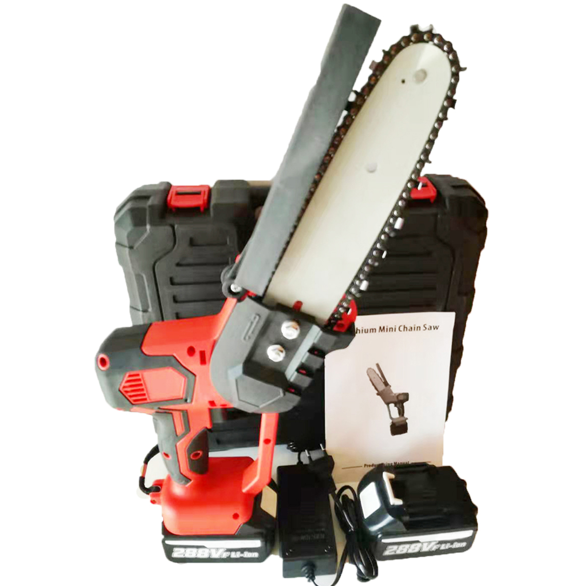 Portable 8 Inch Electric Pruning Saw Mini Electric Chain Saw Wood Spliting Chainsaw One-Handed Woodworking Tool