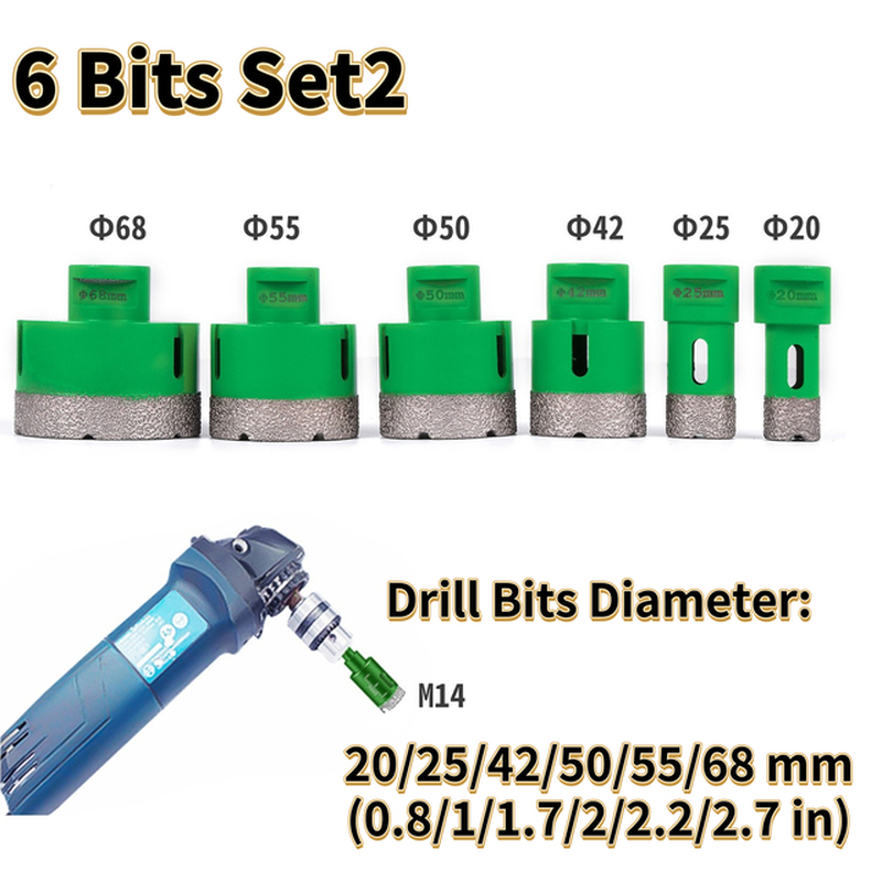 Diamond Hole Saw Drill Bit & 1.4Mm Thickness Blade M14 Mounting Thread W/ Case for Drilling Tile Granite Marble Porcelain