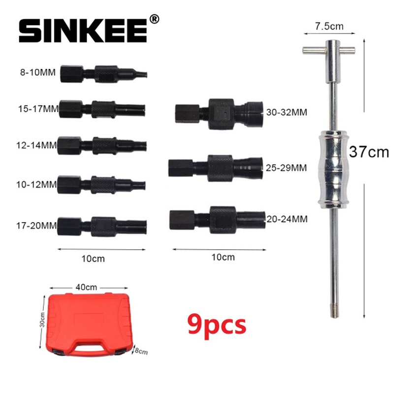 9/10Pc Blind Hole Kit Slide Hammer Pilot Internal Bearing Puller Bearing Extractor Removal Tool Kit SK1034