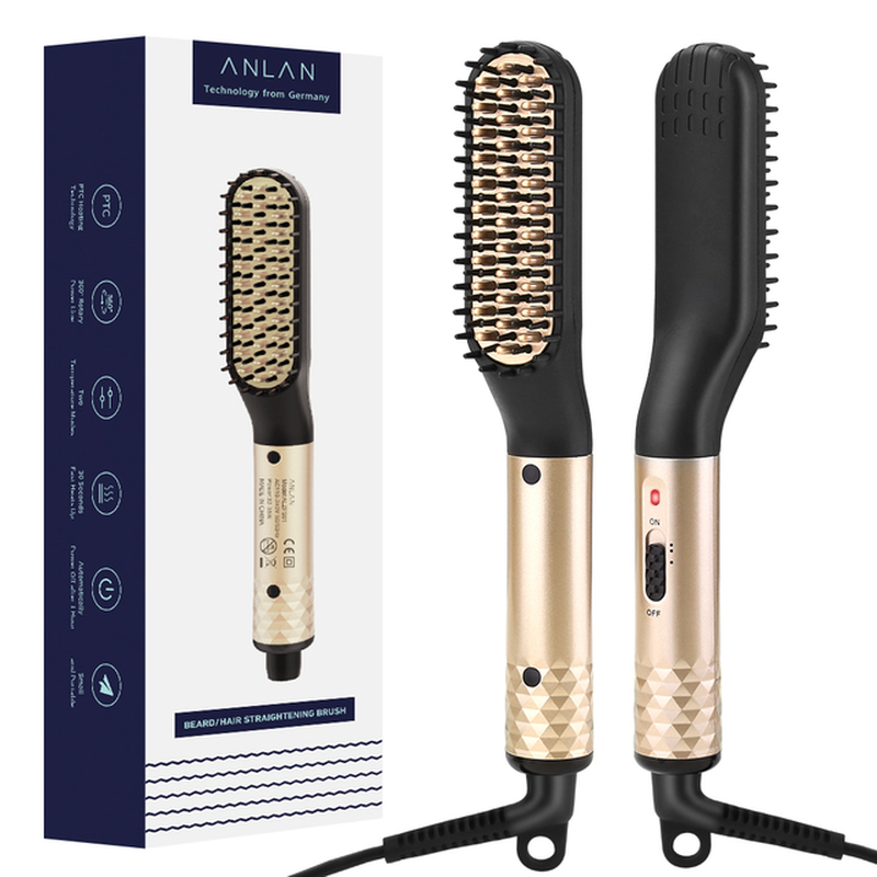 Hair Comb Brush Beard Straightener Multifunctional Hair Straightening Comb Hair Curler Quick Beard Hair Styler EU Plug