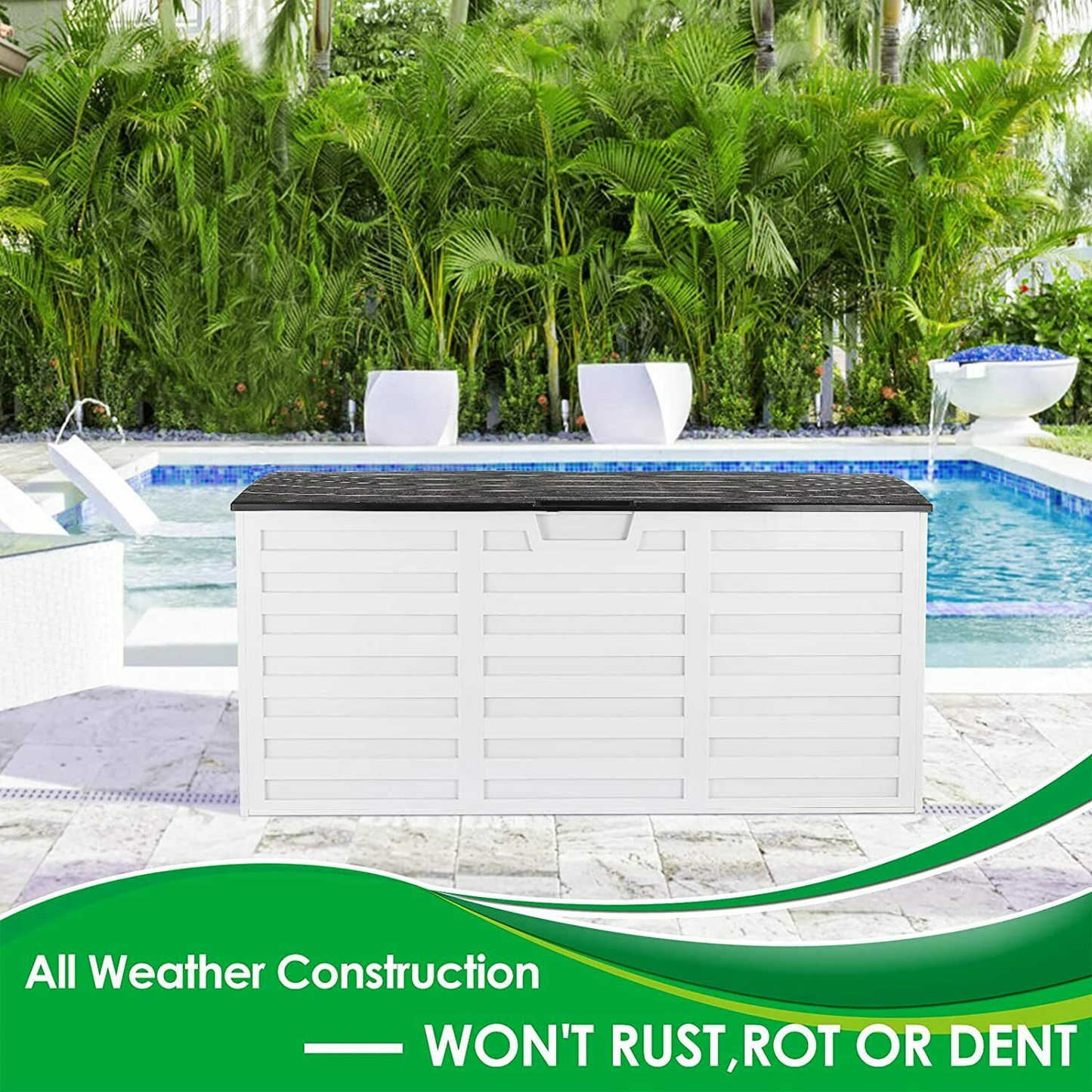 265 L Garden Furniture Storage Box Outdoor Furniture Protective Cover Garden Deck Box Cabinet Cover Waterproof Durable Storage