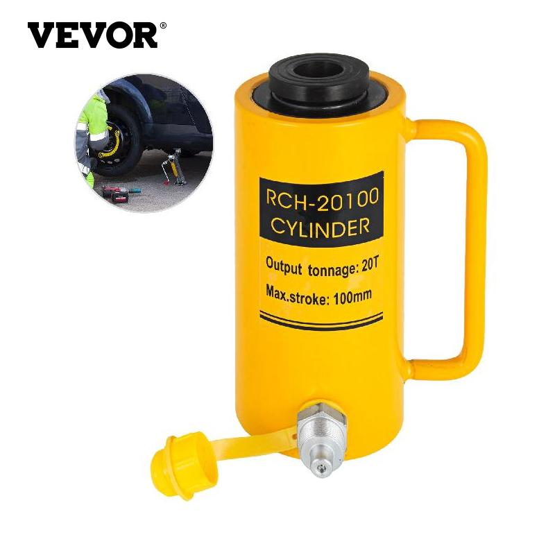 VEVOR 20T/30T/60T Hollow Plunger Hydraulic Cylinder Jack Single Acting Ram Cylinder 100Mm Heavy Duty Lifting Tool