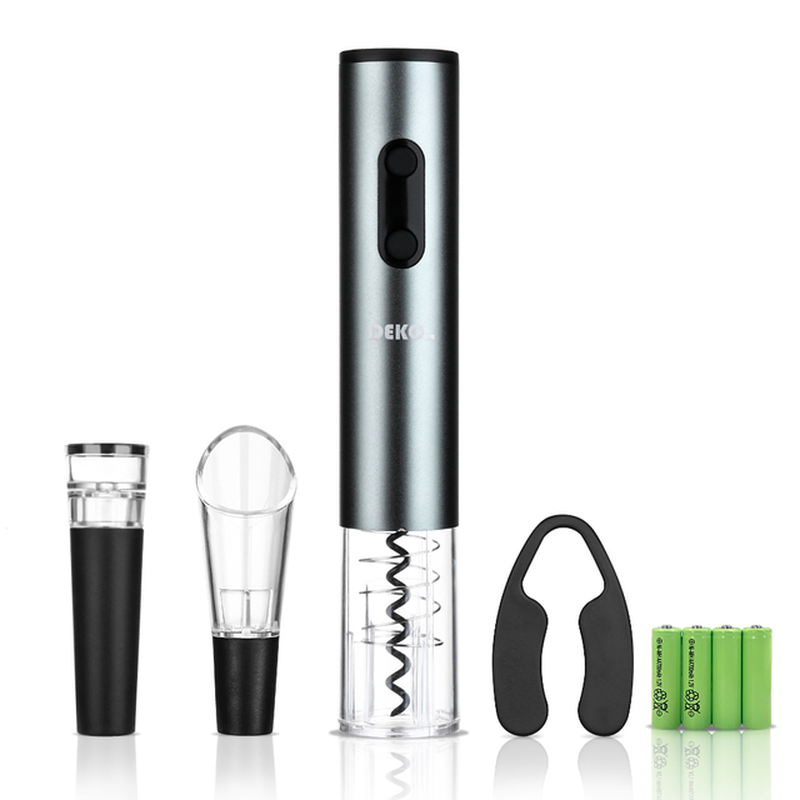 DEKO Electric Wine Opener Set Rechargable Automatic Bottle Opene Kitchen Batteries/Chargers with Foil Cutter Air Extraction