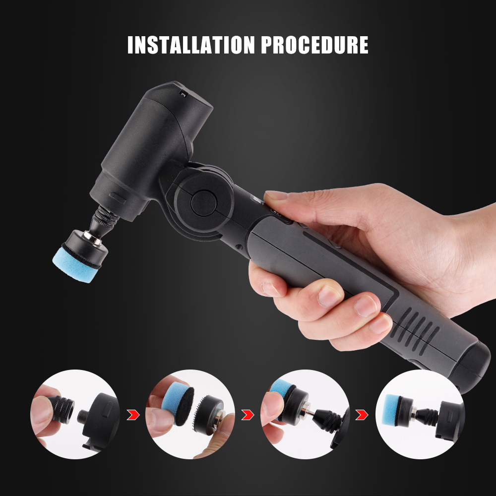 Cordless Mini Car Polisher 3.7V Micro Portable Scratches Killer Machine Rotary Dual Action Rechargable Auto Detailing