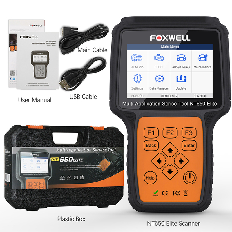 NT650 Elite OBD2 Automotive Scanner ABS SRS A/F BRT DPF 26 Reset Professional OBD Auto Car Diagnostic Tool OBD2 Scanner