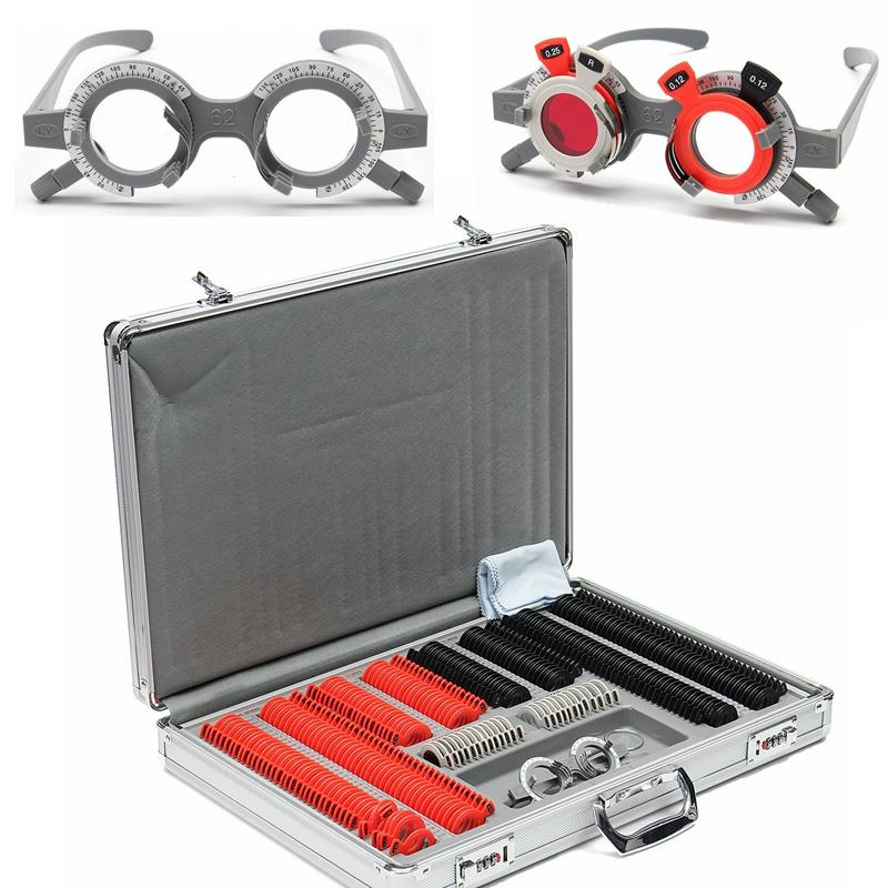 266 Pcs Optical Lens Optometry Rim Case Kit Set W/ Optometry Test Trial Frame