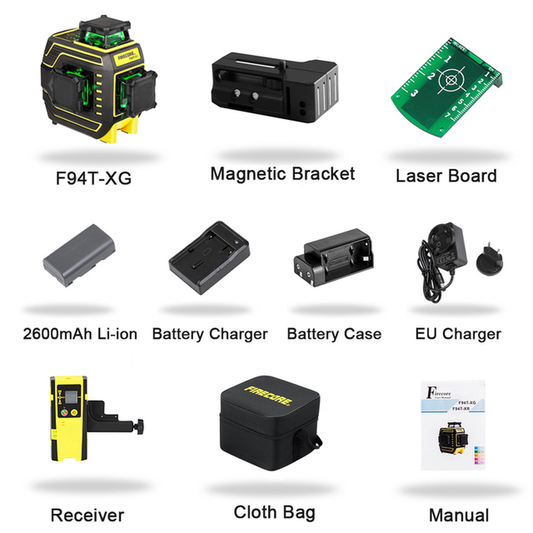 12 Lines Лазерный Уровень 3D Green Laser Level Self-Leveling 360 Horizontal and Vertical Nivel Láser(F94T-Xg)