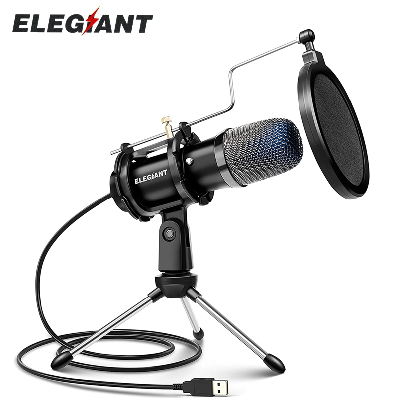 EGM-04 USB Gaming Microphone Computer Studio Tripod Stand Condenser Desktop Mic for PS4 PC Skype Youtube Podcasting