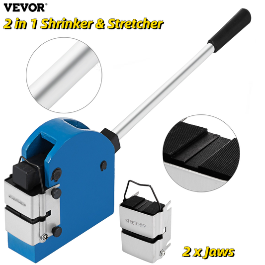 Sheet Metal Shrinker and Stretcher Kit with 2 Jaws 1 Housing Compound Lever 2 in 1 Manual Shaping Bending Forming Machine