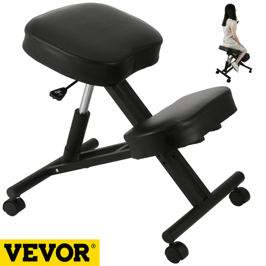 VEVOR Ergonomic Kneeling Chair Adjustable Kneel Stool Thick Cushion for Balancing Back Body Shaping Home Office Computer Chair