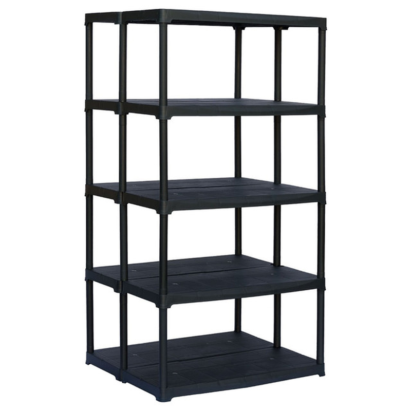 Modular Polypropylene Artplast Shelves Collection "Tempo", with Various Dimensions and Shelves Black and Ivory Color