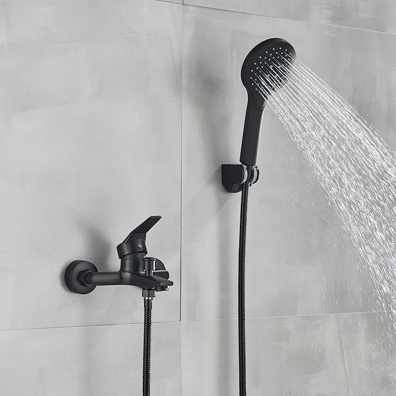 Matte Black Shower Faucets Wall Mount Bathroom Shower Faucets Bathtub Faucet Mixer Tap Shower Mixer Valve Control Valve