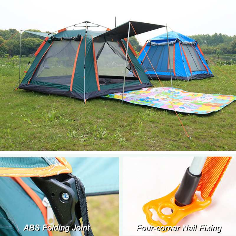 3-4 Persons Automatic Tent Outdoor Camping Tent Double Layer Waterproof Easy Instant Setup Protable Backpacking for Sun Shelter