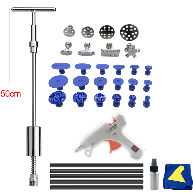 Car Dent Removal Tool Dent Repair Puller Kit Slide Reverse Hammer Suction Cups for Hail Damage Car Dent Repair Tool